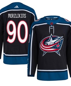 Elvis Merzlikins 90 Columbus Blue Jackets Reverse Retro 2.0 Jersey - Black - Robokeg
