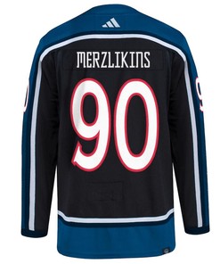 Elvis Merzlikins 90 Columbus Blue Jackets Reverse Retro 2.0 Jersey - Black - Robokeg