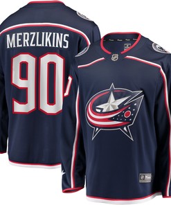 Elvis Merzlikins Columbus Blue Jackets Fanatics Branded Home Breakaway Player Jersey - Navy Nhl - Robokeg