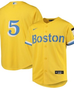 Enrique Hernandez 5 Boston Red Sox Youth City Connect Jersey - Gold - Robokeg