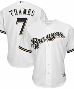Eric Thames Milwaukee Brewers Cool Base Jersey - White - Robokeg