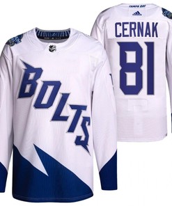 Erik Cernak 2022 Stadium Series Lightning 81 White Primegreen Jersey Jersey - Robokeg
