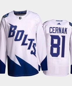Erik Cernak Lightning 2022 Stadium Series White Primegreen Jersey, Men Jersey - Robokeg