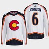 Erik Johnson 6 Reverse Retro 2.0 2022 Colorado Avalanche White Jersey Primegreen - Robokeg