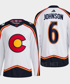 Erik Johnson 6 Reverse Retro 2.0 2022 Colorado Avalanche White Jersey Primegreen - Robokeg