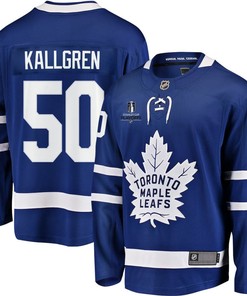 Erik Kallgren 50 Toronto Maple Leafs Stanley Cup 2023 Playoffs Patch Home Breakaway Men Jersey - Blue - Robokeg