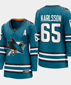Erik Karlsson 65 San Jose Sharks 2022-23 Home Women Premier Breakaway Jersey Teal - Robokeg