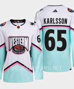 Erik Karlsson 65 Sharks 2023 All-Star Western Conference White Jersey - Robokeg