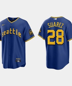 Eugenio Suarez 28 Seattle Mariners 2023 City Connect Game Jersey - Royal - Robokeg