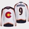 Evan Rodrigues 9 Reverse Retro 2.0 2022 Colorado Avalanche White Jersey Primegreen - Robokeg