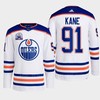 Evander Kane 91 Edmonton Oilers White Jersey 2022 Lee Ryan Hall Of Fame Patch Away - Robokeg