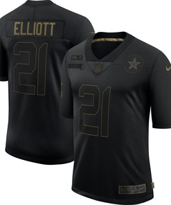 Ezekiel Elliott Dallas Cowboys 2020 Salute To Service Limited Jersey - Black - Robokeg