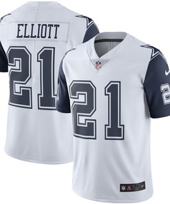 Ezekiel Elliott Dallas Cowboys Color Rush Vapor Limited Jersey - White Nfl - Robokeg