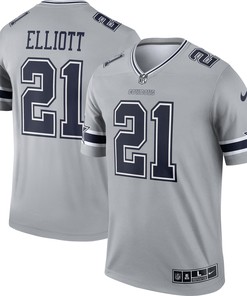 Ezekiel Elliott Dallas Cowboys Inverted Legend Jersey - Gray Nfl - Robokeg