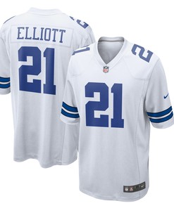 Ezekiel Elliott Dallas Cowboys Team Game Jersey - White Nfl - Robokeg