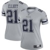 Ezekiel Elliott Dallas Cowboys Womens Inverted Legend Jersey - Gray Nfl - Robokeg