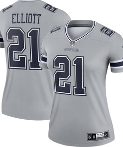 Ezekiel Elliott Dallas Cowboys Womens Inverted Legend Jersey - Gray Nfl - Robokeg