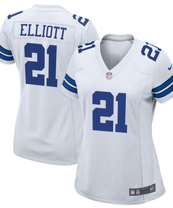 Ezekiel Elliott Dallas Cowboys Womens Team Game Jersey - White Nfl - Robokeg