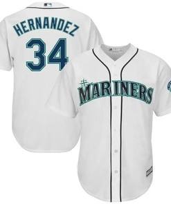 Felix Hernandez Seattle Mariners Griffey Retirement Day Patch Cool Base Player Jersey - White - Robokeg