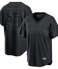 Fernando Tatis Jr. 23 San Diego Padres Pitch Black Fashion Player Jersey - Black - Robokeg
