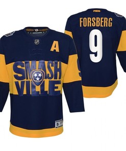 Filip Forsberg 9 Predators 2022 Stadium Series Youth Navy Primegreen Jersey Jersey - Robokeg