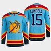 Florida Panthers 2023 Reverse Retro 2.0 Anton Lundell 15 Blue Primegreen Jersey Men's - Robokeg