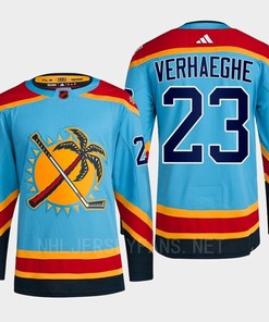 Florida Panthers 2023 Reverse Retro 2.0 Carter Verhaeghe 23 Blue Primegreen Jersey Men's - Robokeg