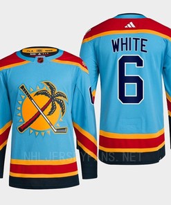 Florida Panthers 2023 Reverse Retro 2.0 Colin White 6 Blue Primegreen Jersey Men's - Robokeg