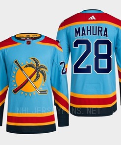 Florida Panthers 2023 Reverse Retro 2.0 Josh Mahura 28 Blue Primegreen Jersey Men's - Robokeg