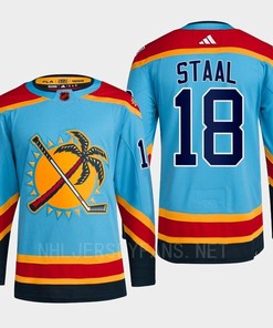 Florida Panthers 2023 Reverse Retro 2.0 Marc Staal 18 Blue Primegreen Jersey Men's - Robokeg