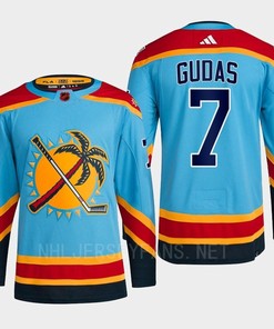 Florida Panthers 2023 Reverse Retro 2.0 Radko Gudas 7 Blue Primegreen Jersey Men's - Robokeg