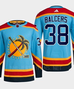 Florida Panthers 2023 Reverse Retro 2.0 Rudolfs Balcers 38 Blue Primegreen Jersey Men's - Robokeg