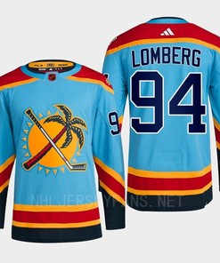 Florida Panthers 2023 Reverse Retro 2.0 Ryan Lomberg 94 Blue Primegreen Jersey Men's - Robokeg