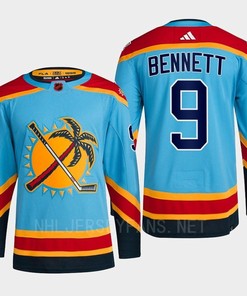 Florida Panthers 2023 Reverse Retro 2.0 Sam Bennett 9 Blue Primegreen Jersey Men's - Robokeg