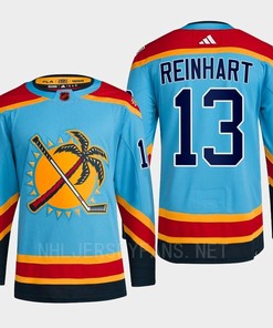 Florida Panthers 2023 Reverse Retro 2.0 Sam Reinhart 13 Blue Primegreen Jersey Men's - Robokeg