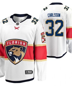 Florida Panthers 32 Lucas Carlsson 2023 Jersey White Away Jersey - Robokeg