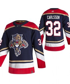 Florida Panthers 32 Lucas Carlsson 2023 Reverse Retro Navy Jersey Jersey - Robokeg