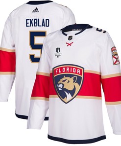 Florida Panthers Aaron Ekblad 5 Away 2023 Stanley Cup Final Breakaway Men Jersey - White - Robokeg