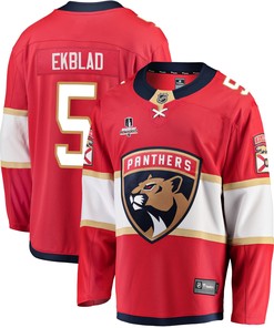 Florida Panthers Aaron Ekblad 5 Home 2023 Stanley Cup Playoffs Breakaway Men Jersey - Red - Robokeg