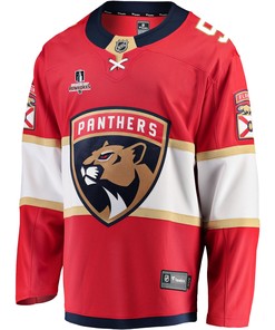 Florida Panthers Aaron Ekblad 5 Home 2023 Stanley Cup Playoffs Breakaway Men Jersey - Red - Robokeg
