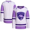 Florida Panthers Adidas Hockey Fights Cancer Primegreen Authentic Blank Practice Jersey - White/purple Nhl - Robokeg