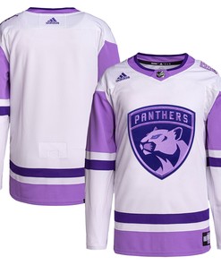 Florida Panthers Adidas Hockey Fights Cancer Primegreen Authentic Blank Practice Jersey - White/purple Nhl - Robokeg
