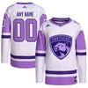 Florida Panthers Adidas Hockey Fights Cancer Primegreen Authentic Custom Jersey - White/purple Custom Jerseys Nhl - Robokeg