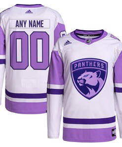 Florida Panthers Adidas Hockey Fights Cancer Primegreen Authentic Custom Jersey - White/purple Custom Jerseys Nhl - Robokeg