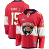 Florida Panthers Anton Lundell 15 Home 2023 Stanley Cup Champions Breakaway Men Jersey - Red - Robokeg