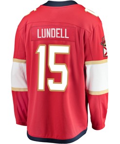 Florida Panthers Anton Lundell 15 Home 2023 Stanley Cup Champions Breakaway Men Jersey - Red - Robokeg