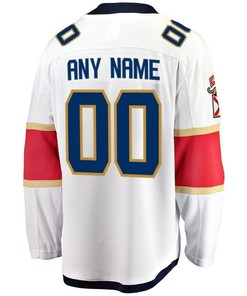 Florida Panthers Away Breakaway Custom Jersey - White - Robokeg