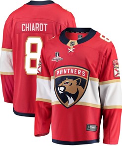 Florida Panthers Ben Chiarot 8 Home 2023 Stanley Cup Champions Breakaway Men Jersey - Red - Robokeg