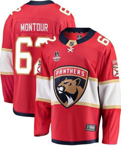 Florida Panthers Brandon Montour 62 Home 2023 Stanley Cup Final Breakaway Men Jersey - Red - Robokeg
