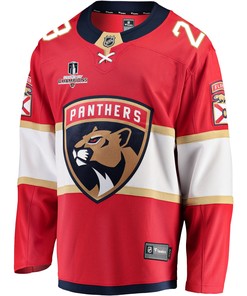 Florida Panthers Carter Verhaeghe 23 Home 2023 Stanley Cup Champions Breakaway Men Jersey - Red - Robokeg